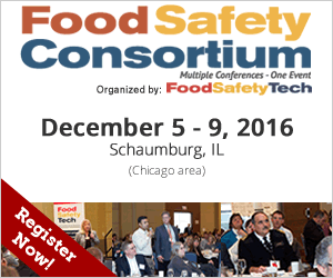 Food Safety Consortium - December 5 - 9, 2016 - Schaumburg, IL