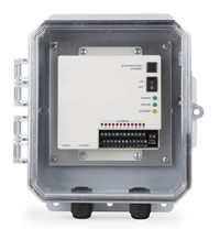 Cloud-based monitoring system base unit in weatherproof enclosure
