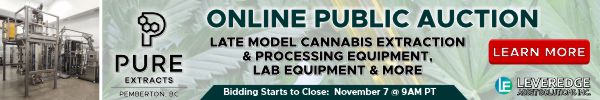 Leveredge Asset Solutions - Pure Extracts Public Auction - Bidding Starts to close: November 7, 2023  @ 9AM PT